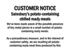 Sainsburys metal recall