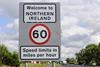 northern ireland border road sign