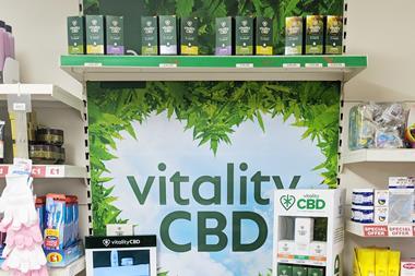 VITALITY CBD DISPLAY IN A PHARMACY