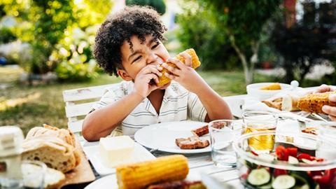 child eating bbq barbecue summer