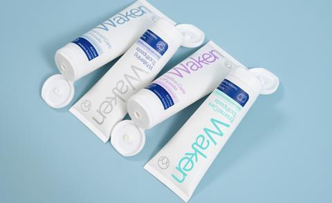 Waken Toothpastes Blue Background Caps Open